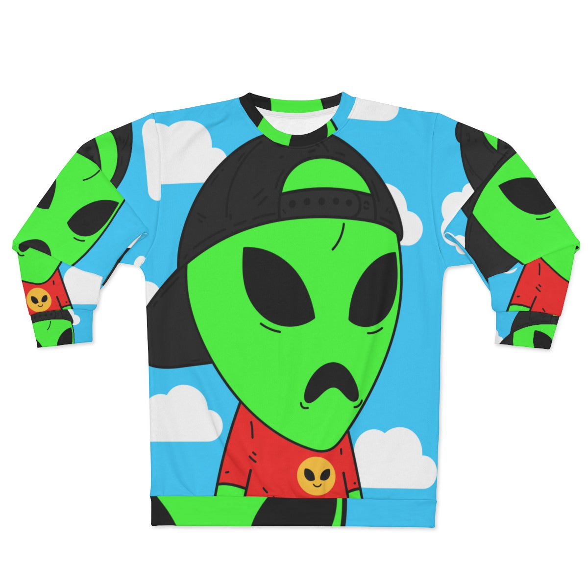 Alien Sky Cloudy Visitante Digital AOP Sudadera unisex 