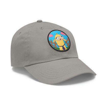 Llama Lovers: Heart and Animal Design Graphic Dad Hat with Leather Patch (Round)