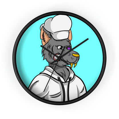 Chief Chef Cook Wolf Werewolve Cyborg Wall clock