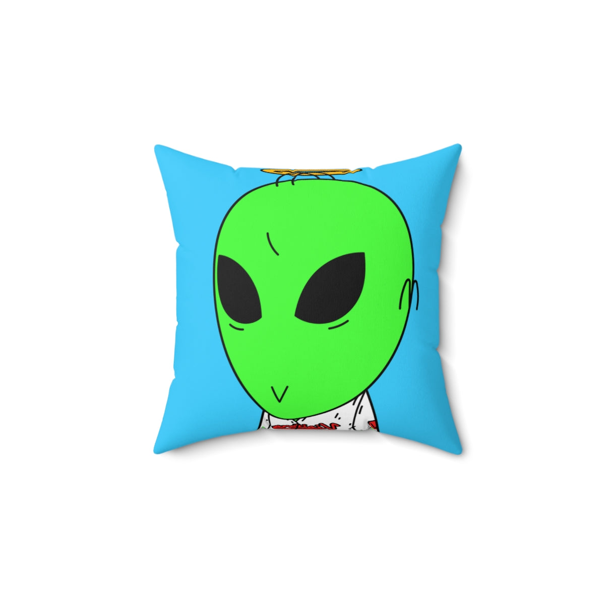 Angel Halo Green Visitor V Face Visi Jersey Spun Polyester Square Pillow