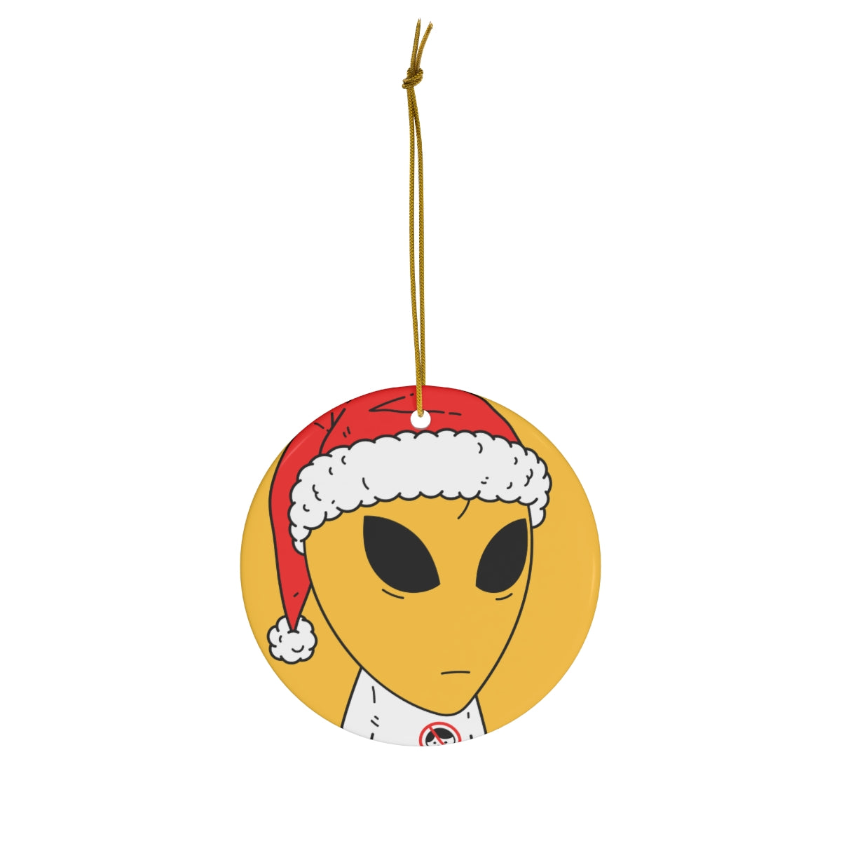 Alien Santa Space Character Holiday Winter Season Ceramic Ornament, 4 Shapes