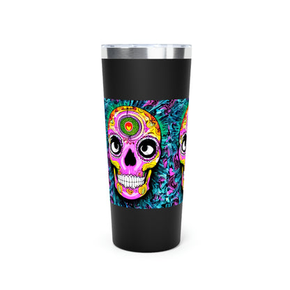 Trippy psychedelic Skull Skeleton Head Face Copper Vacuum Insulated Tumbler, 22oz