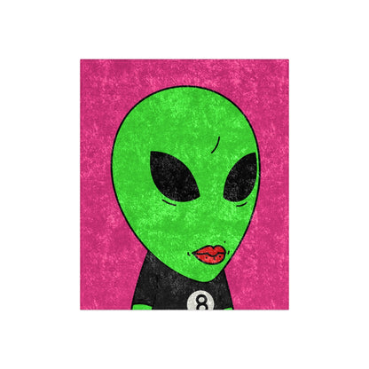 8 Ball Green Alien Lipstick Visitor Crushed Velvet Blanket