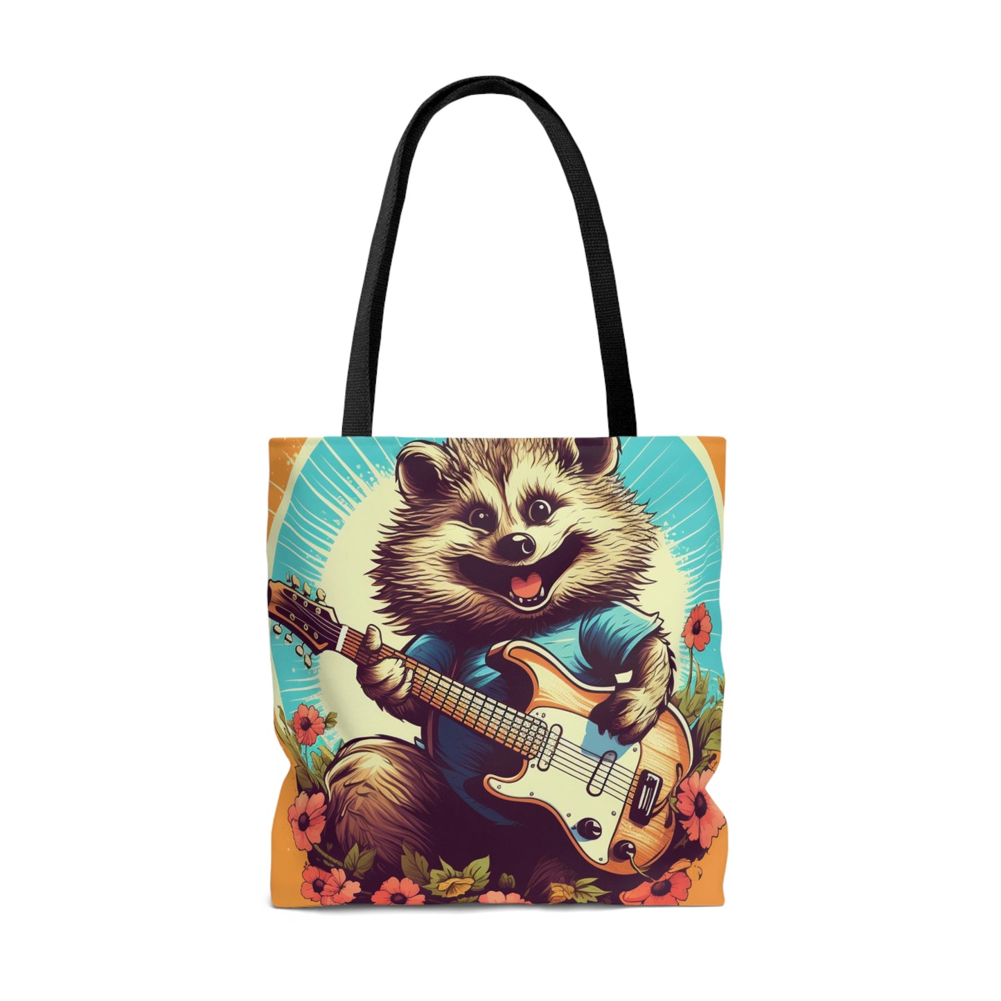 Hedgehog Guitar Band Music Musician Rock Star Graphic Tote Bag (AOP)