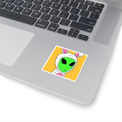 Bunny Easter Rabbit Alien Visitor Kiss-Cut Stickers