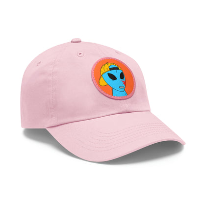 Blue Blood Alien Visitor Dad Hat with Leather Patch (Round)