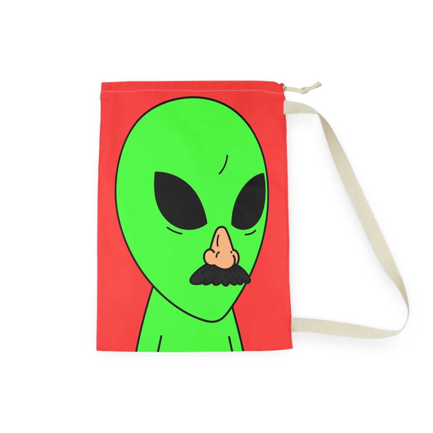 Fake Alien Human Mask Laundry Bag