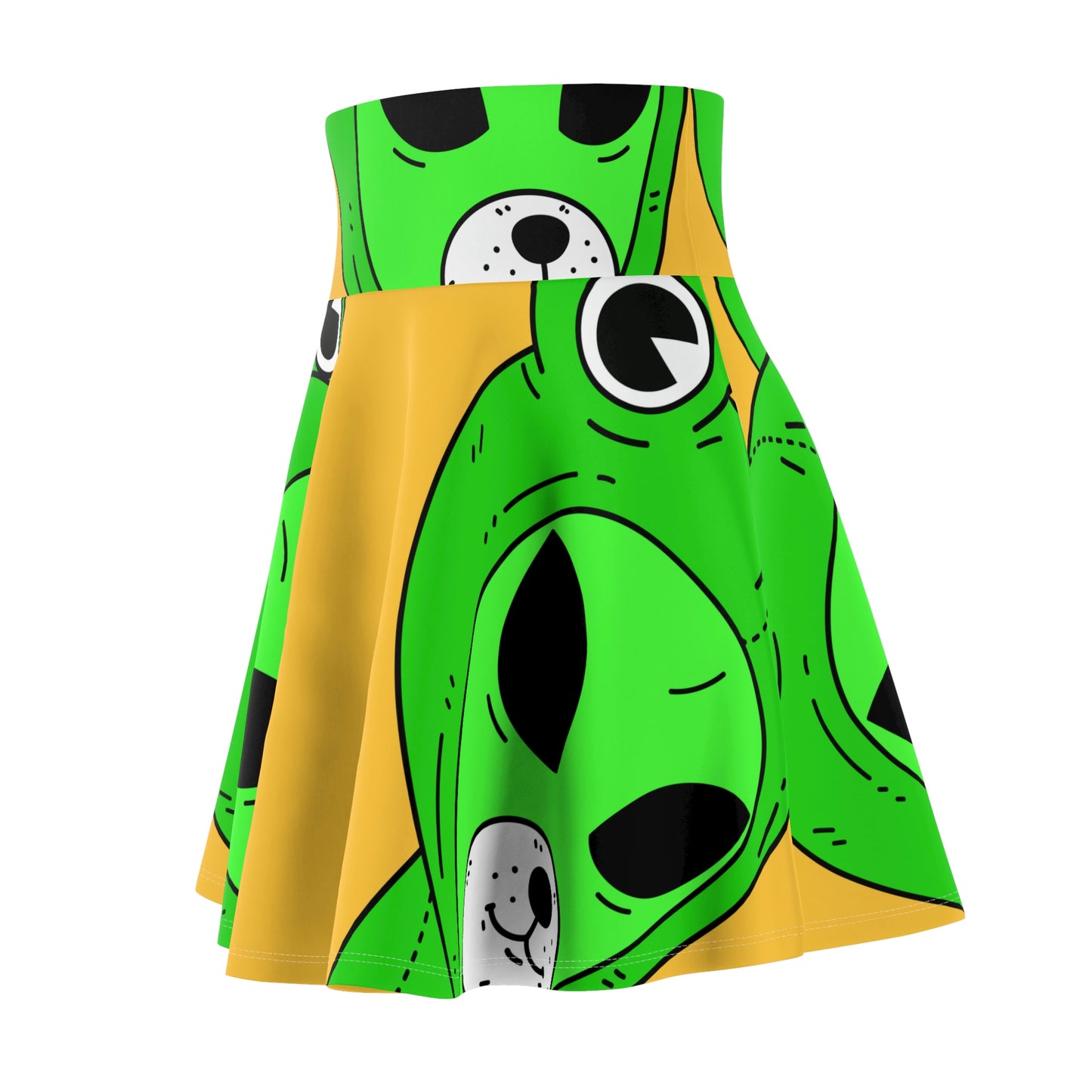 Frog Alien Visitor Women's Skater Skirt (AOP)