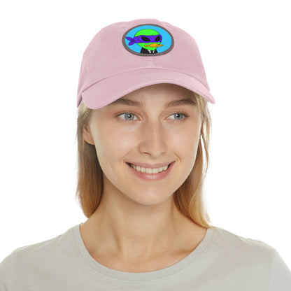 Visitor 751 Alien Dad Hat with Leather Patch (Round)