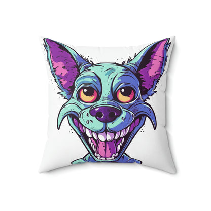 Alien Canine Dog Vintage Animation Design Spun Polyester Square Pillow