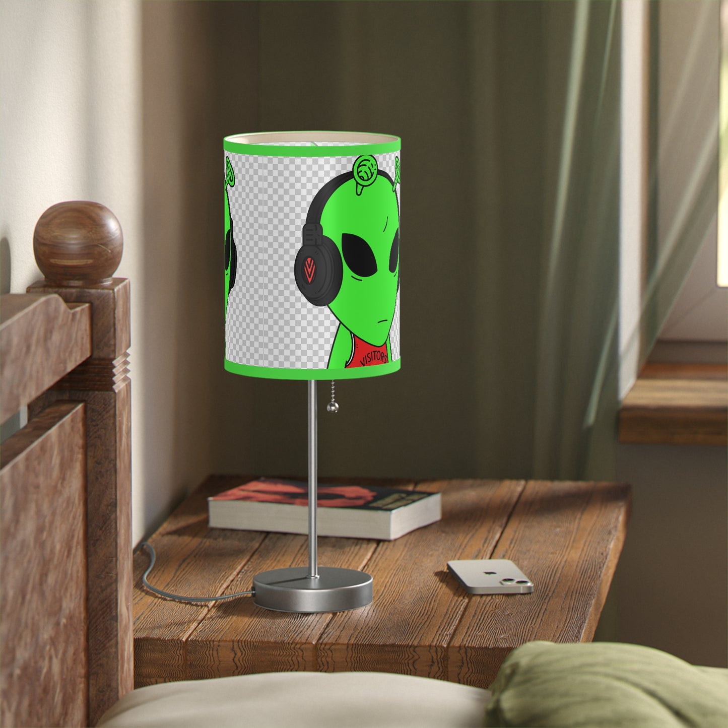 Alien Music Headphone Podcast Character Visitor Lamp on a Stand, US|CA plug