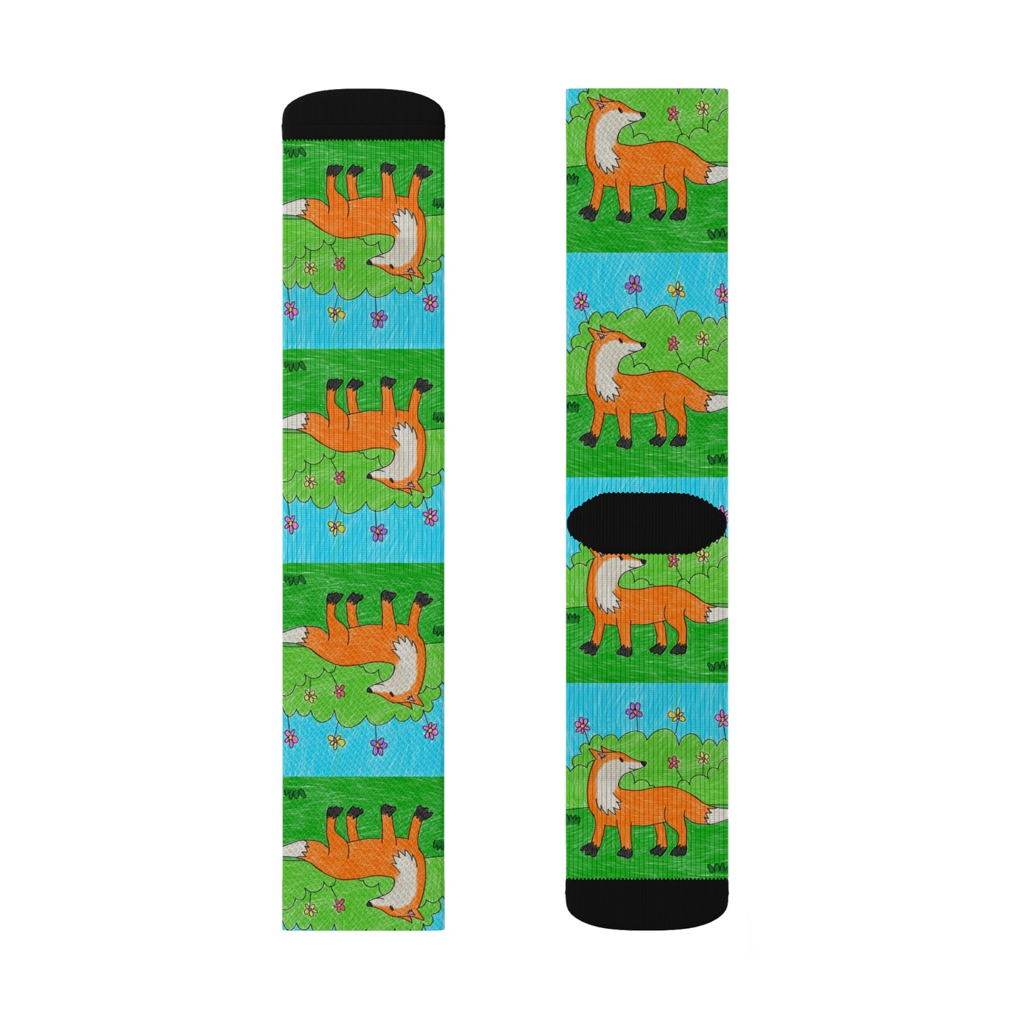 Fox Woodland Animal Foxy Sublimation Socks