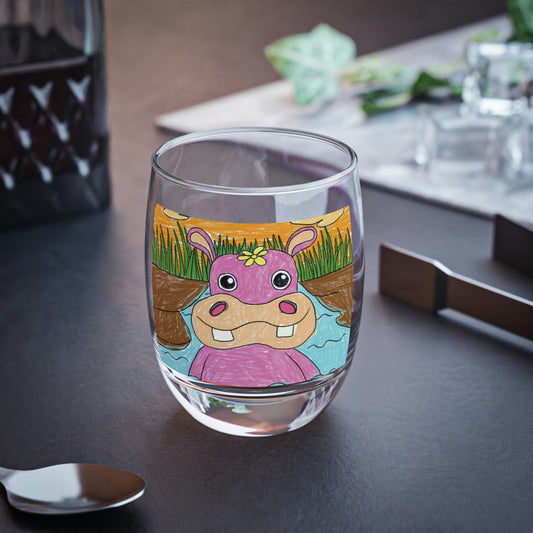 Hippo Hippopotamus Animal Creature Graphic Whiskey Glass