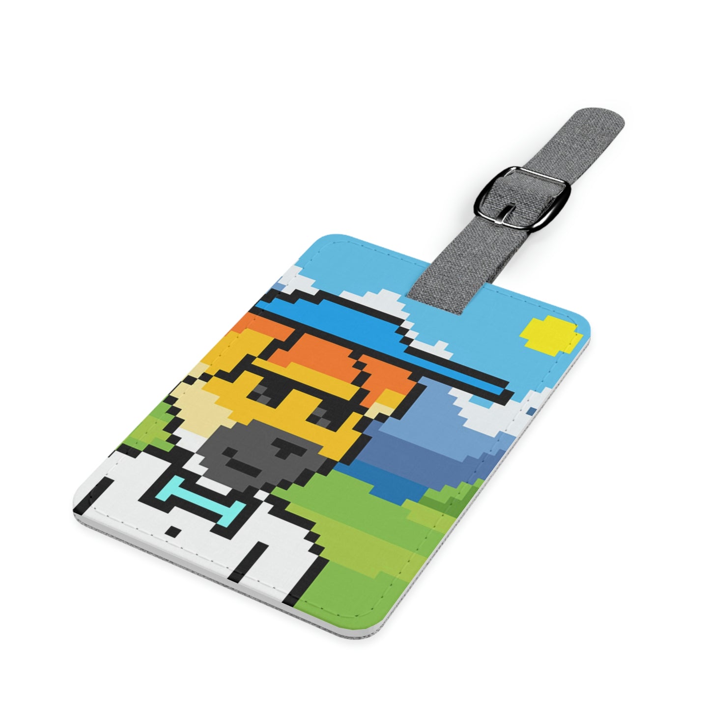 Puppy Travel Adventure Animal Dog Saffiano Polyester Luggage Tag, Rectangle