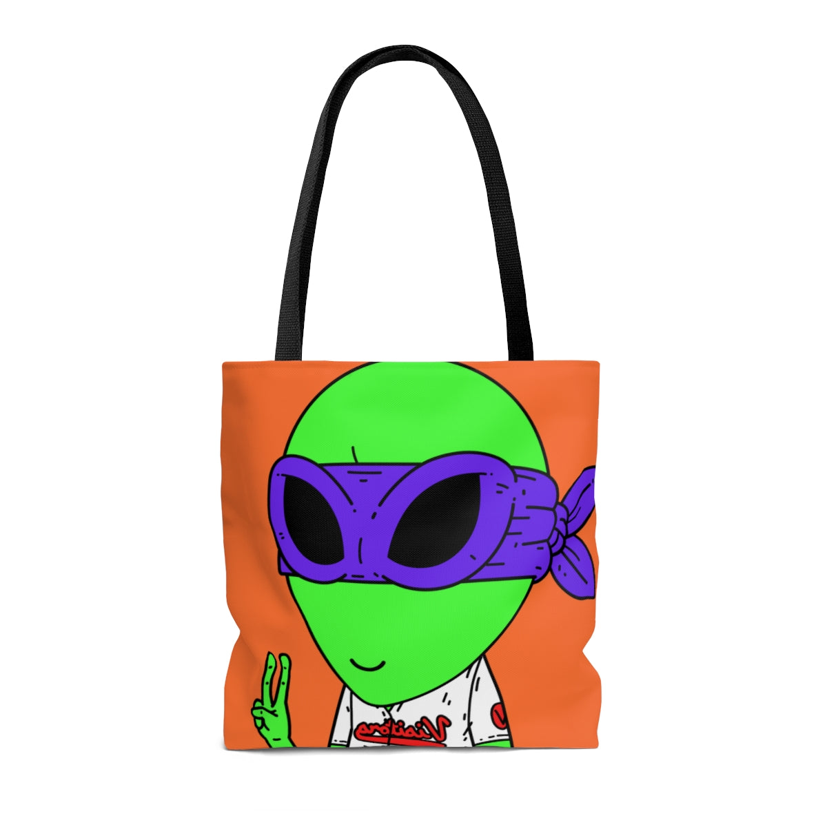 Purple Ninja Peace Visitor Jersey Alien AOP Tote Bag