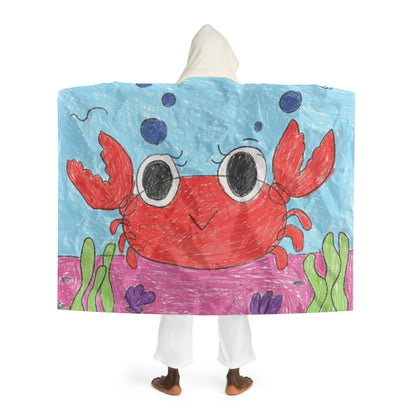 Lobster Crab Graphic Sea Lovers Hooded Sherpa Fleece Blanket