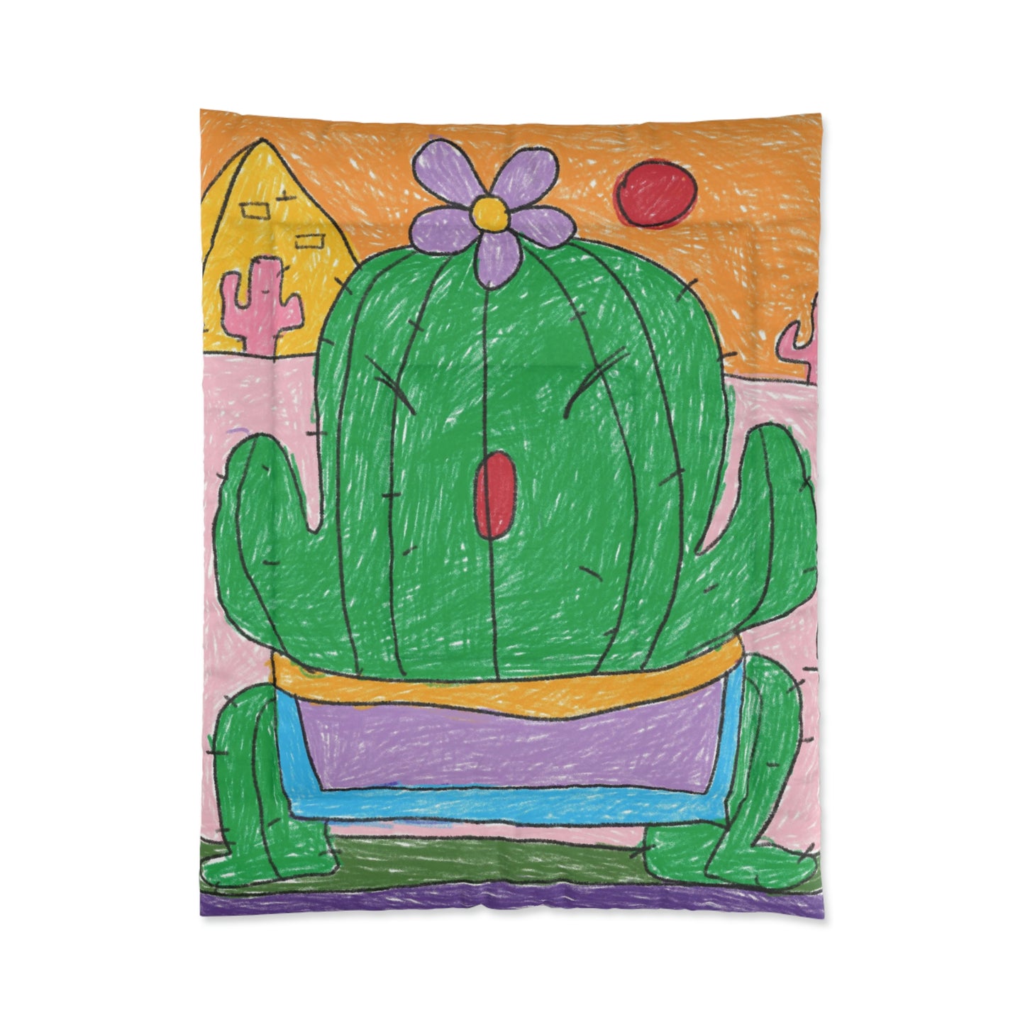 Desert Cactus Sumo Wrestler Graphic Comforter