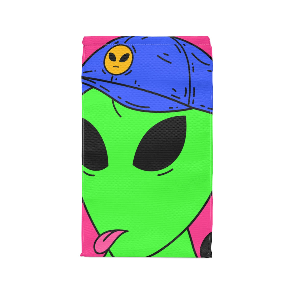 Green Alien Bomb Wield Hand Blue Visi Hat Visitor Polyester Lunch Bag