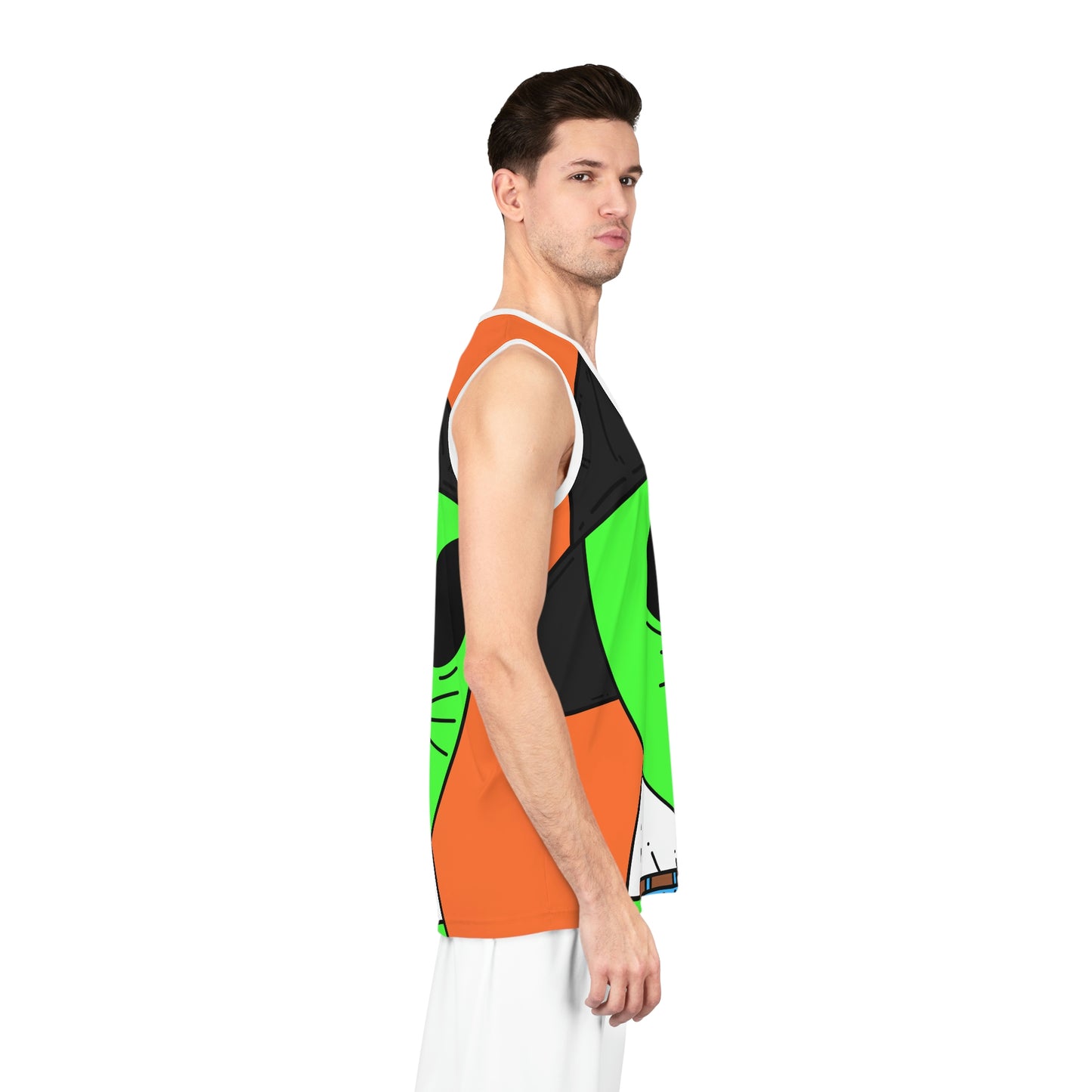 Cat Whiskers Visitor Green Alien Basketball Jersey (AOP)