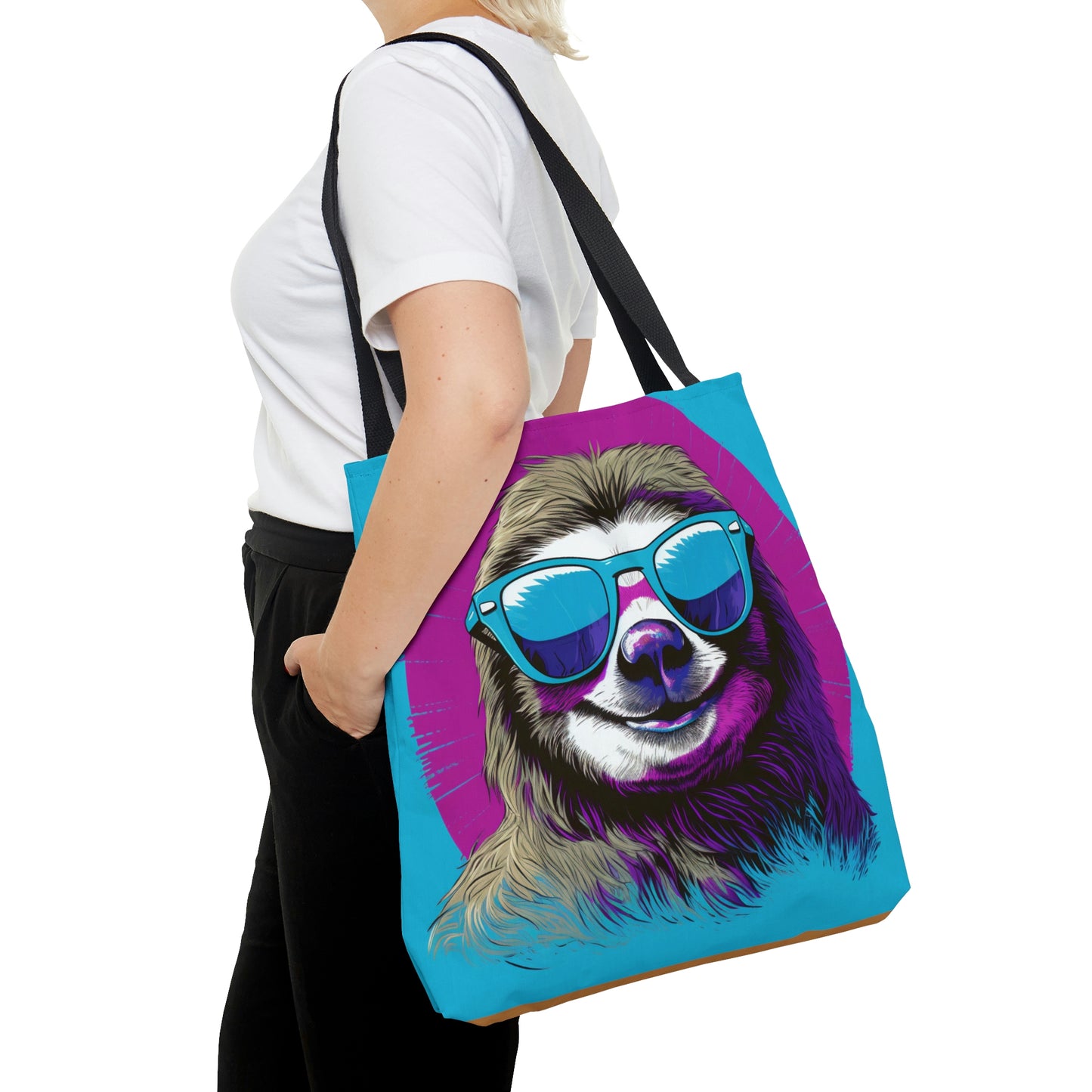 Galactic Sloth Retro-Inspired Animal Tote Bag (AOP)