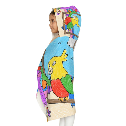 Animal Lover Parrot Perfect Gift for Parrot Owners Youth Hooded Towel