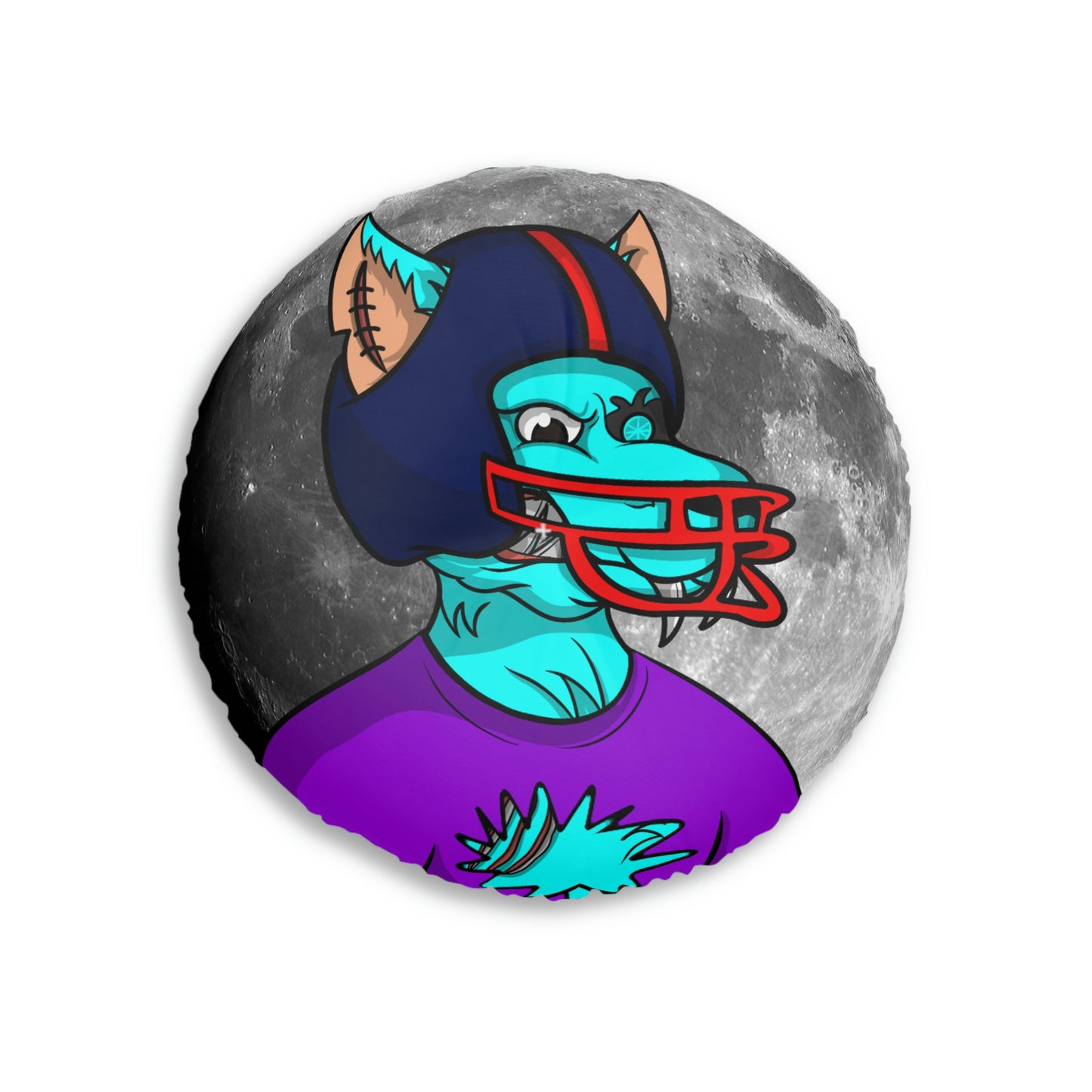 Foot Ball Full Moon American Werewolve Wolf Cyborg - Almohada para suelo, redonda 