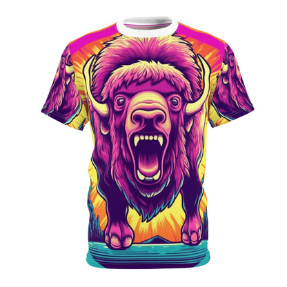 Buffalo American Bison Graphic USA Style Camiseta unisex cortada y cosida (AOP) 