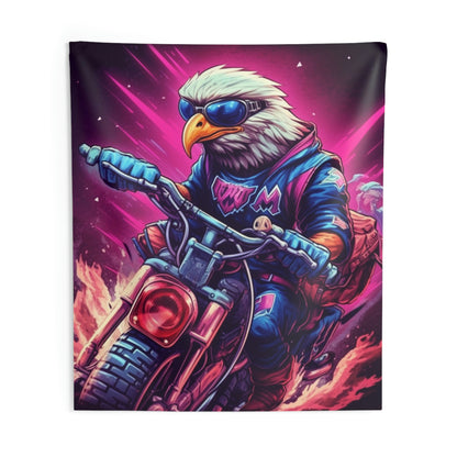 Biker USA American Eagle Motorcycle Graphic Indoor Wall Tapestries