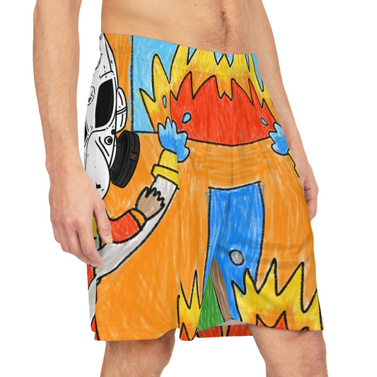 Robot Fire Fighter LOL Alien Visitor Basketball Shorts