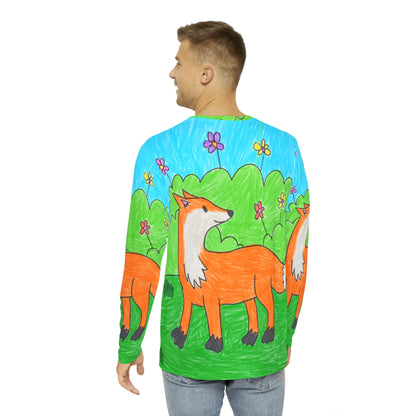 Fox Woodland Animal Foxy Men's Long Sleeve AOP Shirt