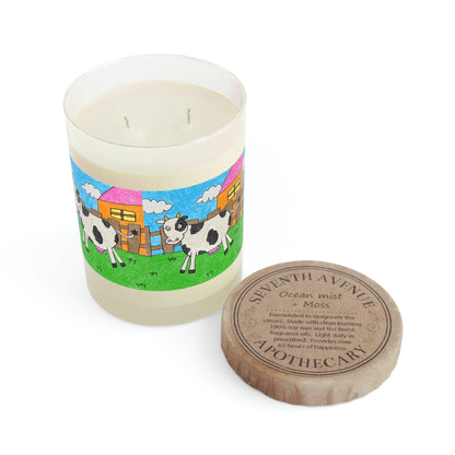 Cow Moo Farm Barn Animal Character Scented Candle - Full Glass, 11oz