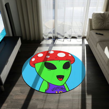 Red Mushroom Head Green Alien Purple Visi sport Jersey Visitor Round Rug - Visitor751