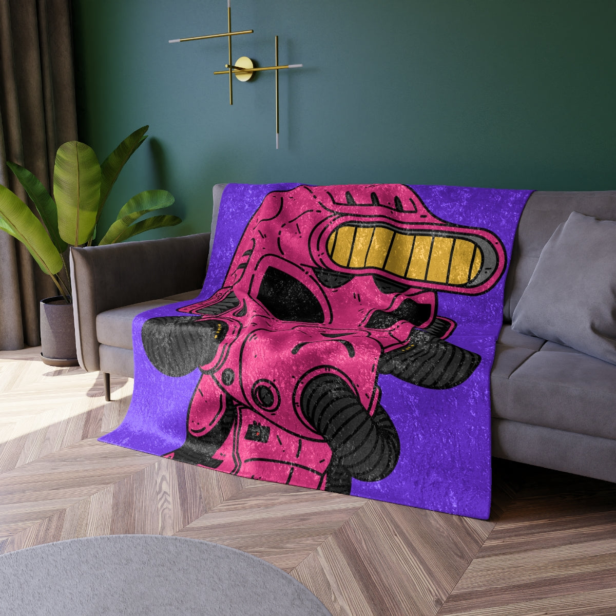 Armored Pink Future Alien Cyborg Machine Visitor Crushed Velvet Blanket - Visitor751