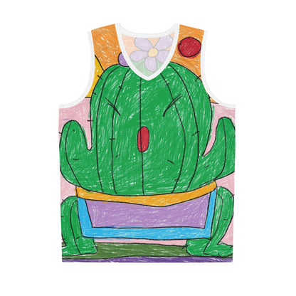 Desert Cactus Sumo Wrestler Graphic Basketball Jersey (AOP)