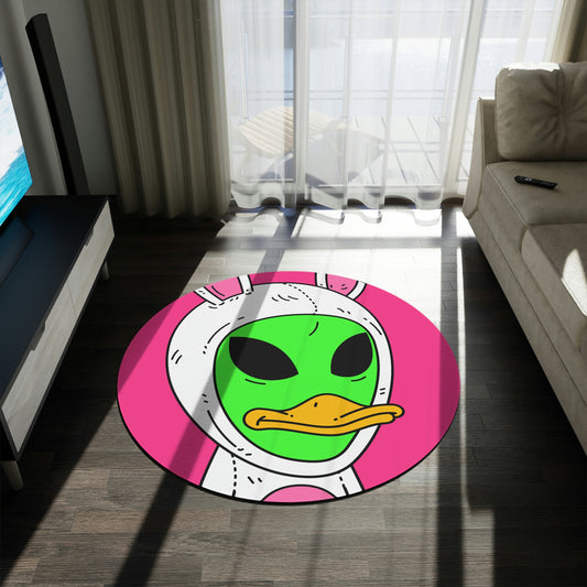 Bunny Ears Green Visitor Duck Face Alien Round Rug - Visitor751