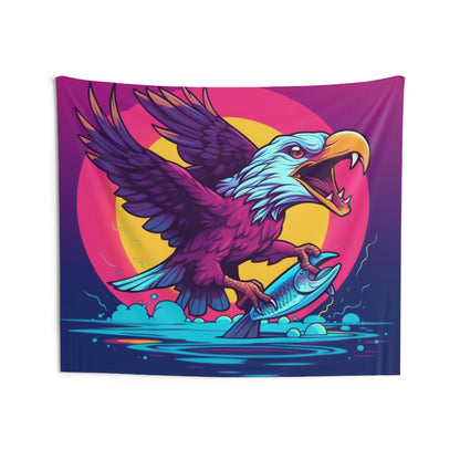 American Bald Eagle USA Fish Catch Dinner Graphic Indoor Wall Tapestries