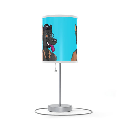 Cyborg Wolf Detective Tongue Out Lamp on a Stand, US|CA plug