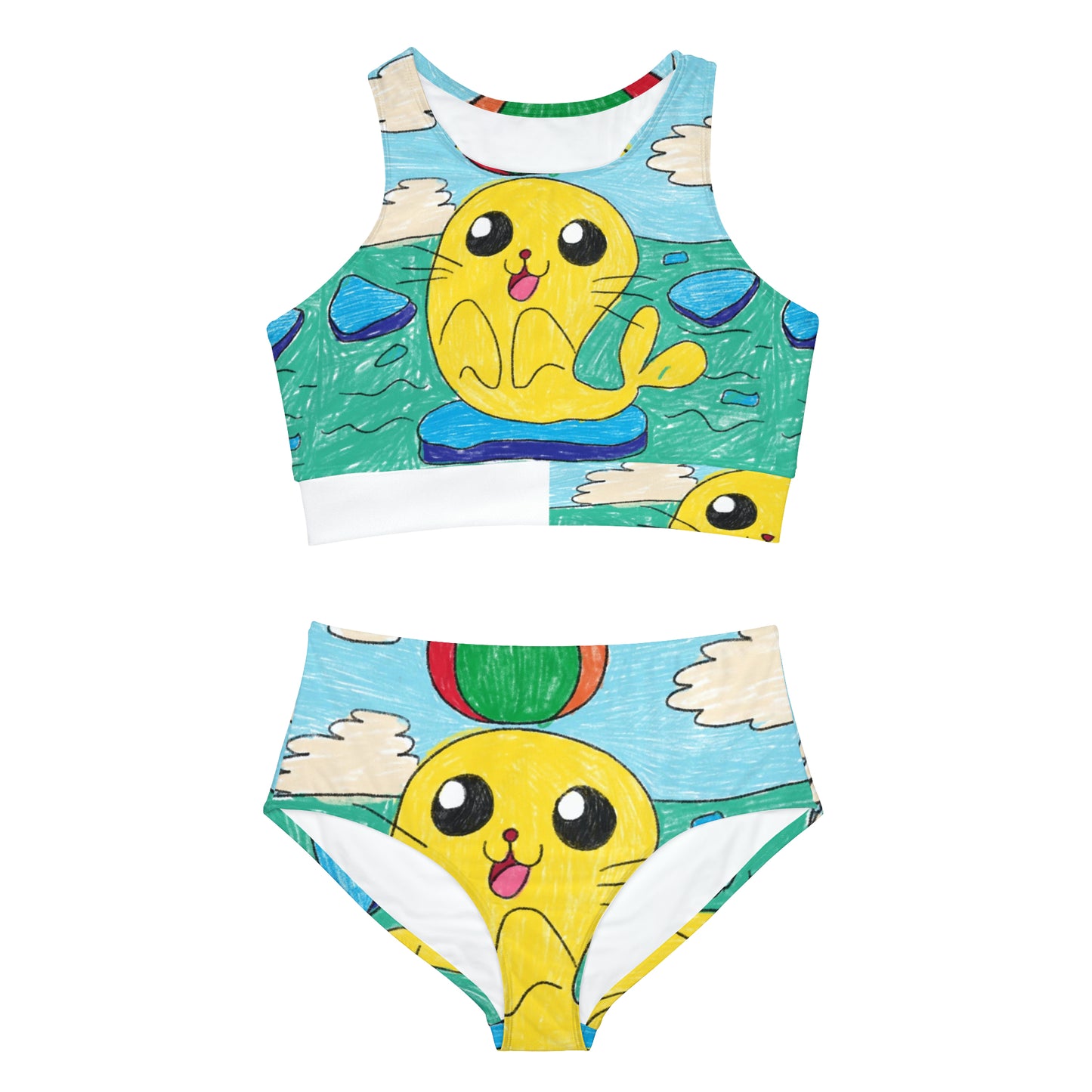 Conjunto de bikini deportivo Seal Trick Marine Ocean Animal Sea Creature (AOP)