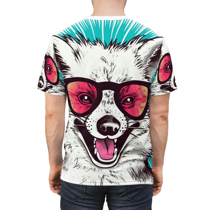 Happy Opossum Retro Cartoon Unisex Cut & Sew Tee (AOP)