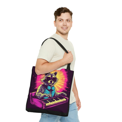 Raccoon Keyboard Piano Music Animal Graphic Tote Bag (AOP)