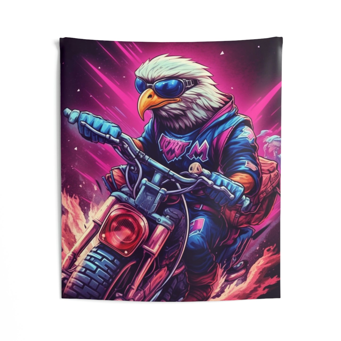 Biker USA American Eagle Motorcycle Graphic Indoor Wall Tapestries