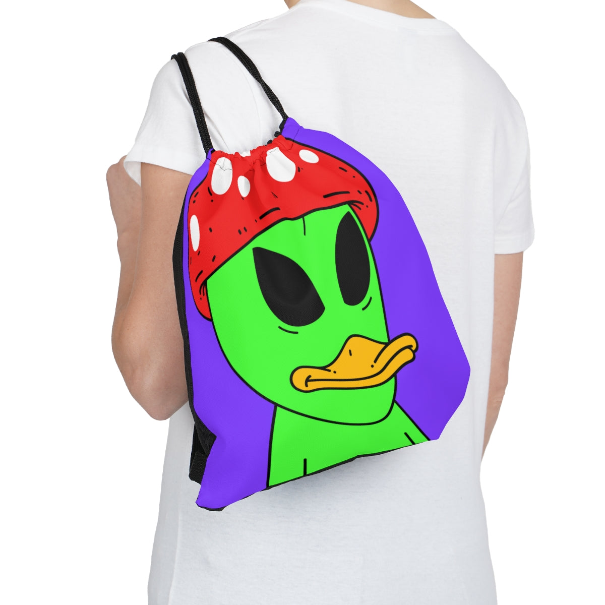 Duck Beak Alien Visitor Mushroom Head Outdoor Drawstring Bag