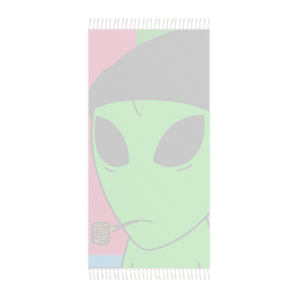 Pipe Smoking Green Visitor Black Hat Alien Boho Beach Cloth