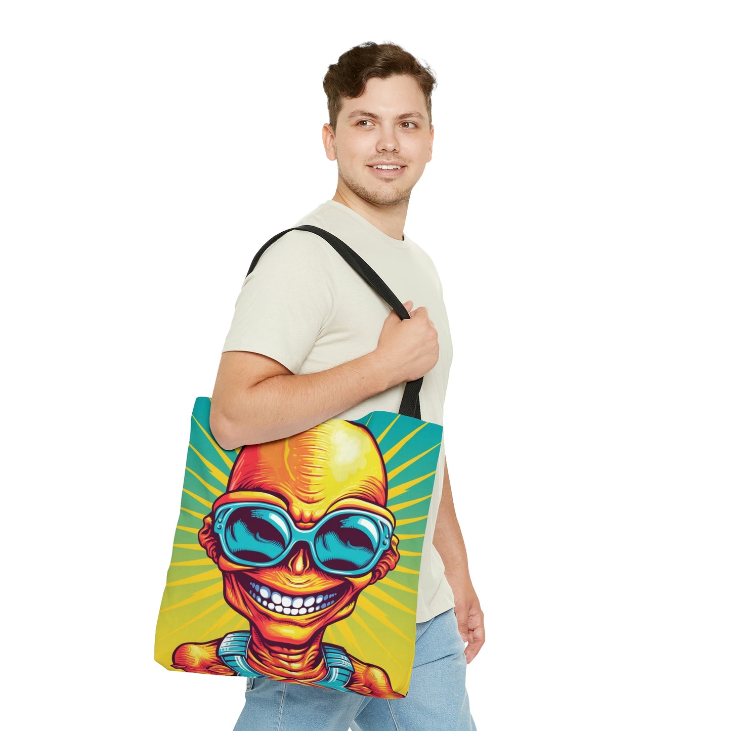 Alien Pop Culture Bright Body Designer Tote Bag (AOP)