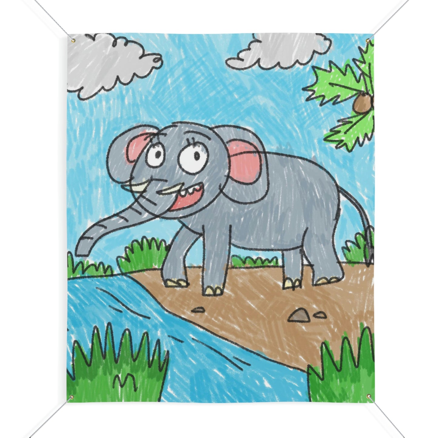 Elefante Elephant King Safari Animal Matte Banner