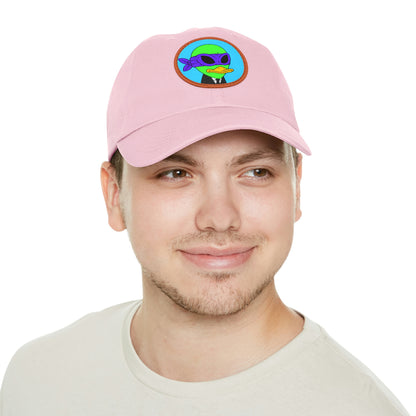 Visitor 751 Alien Dad Hat with Leather Patch (Round)