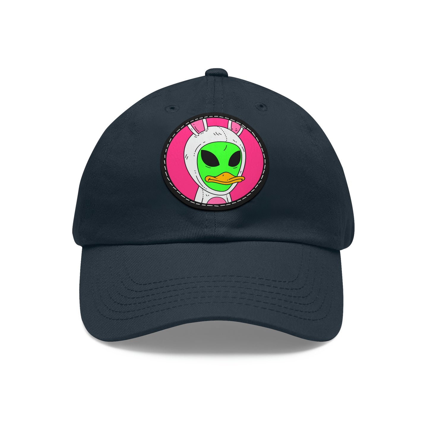 Beak Duck Alien Rabbit Bunny Dad Hat with Leather Patch (Round)