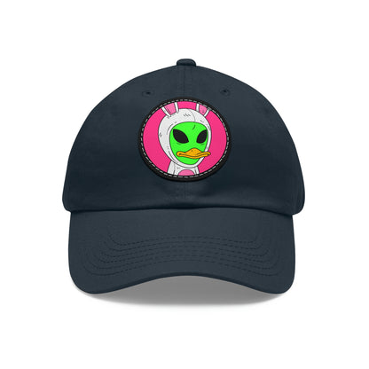 Beak Duck Alien Rabbit Bunny Dad Hat with Leather Patch (Round)