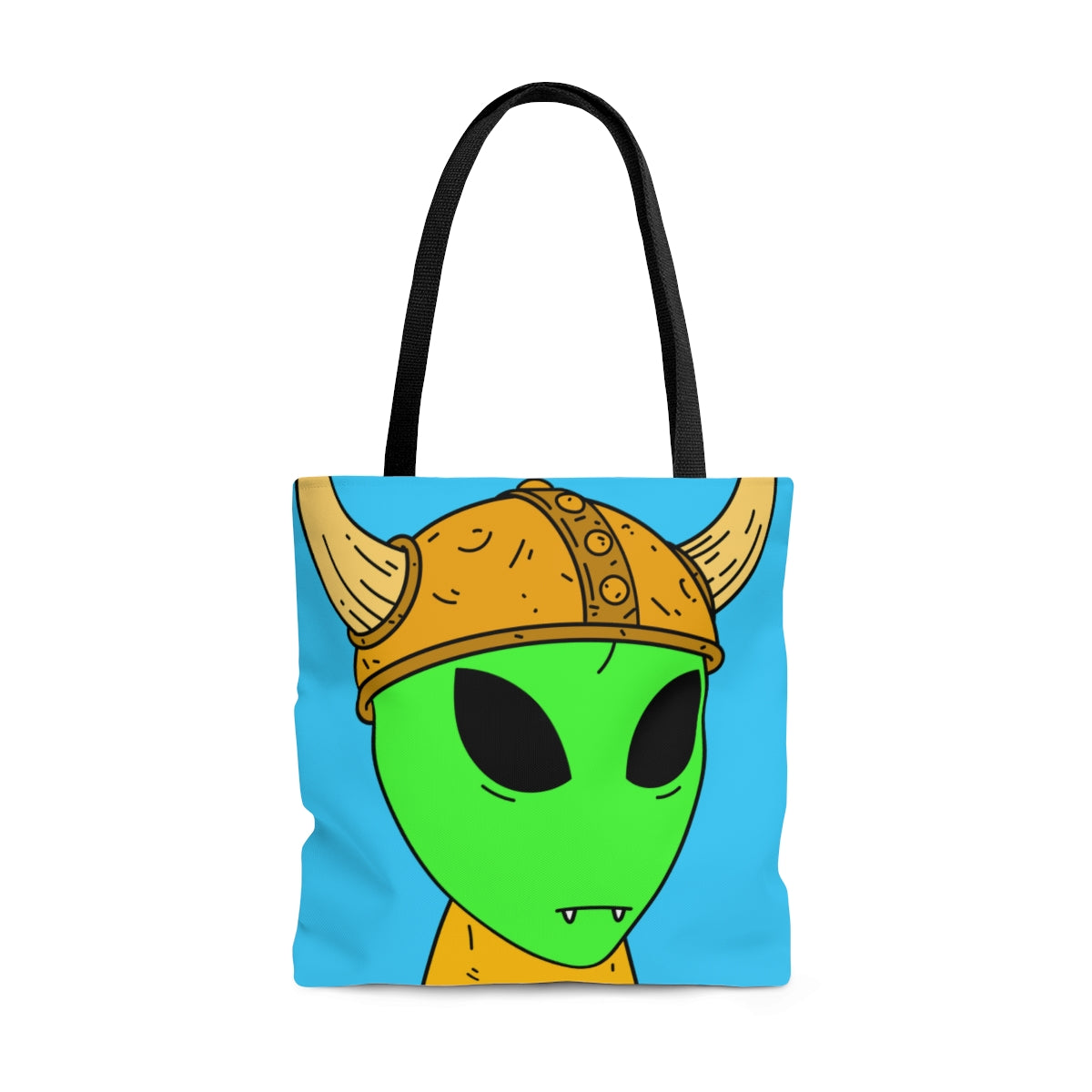 Viking Alien Visitor Sci fi Space Characer Cartoon AOP Tote Bag