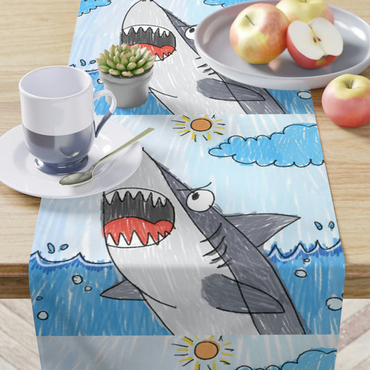 Shark Jaw Teeth Attack Ocean Sea Creature Table Runner